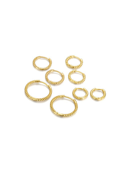 Minimalist 925 Sterling Silver Twisted Hoop Earrings