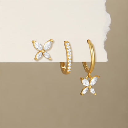 S925 Butterfly Zirconia Earrings Gift Set