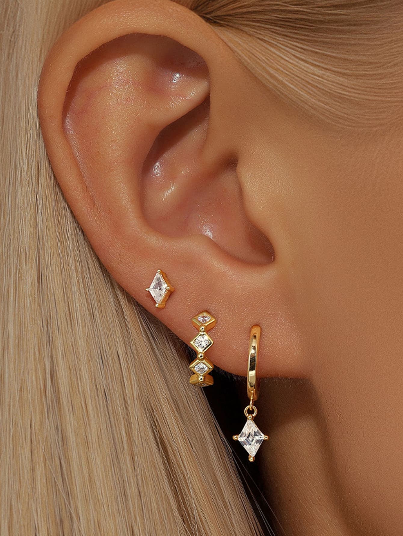 S925 Minimalist Zirconia Earrings Set