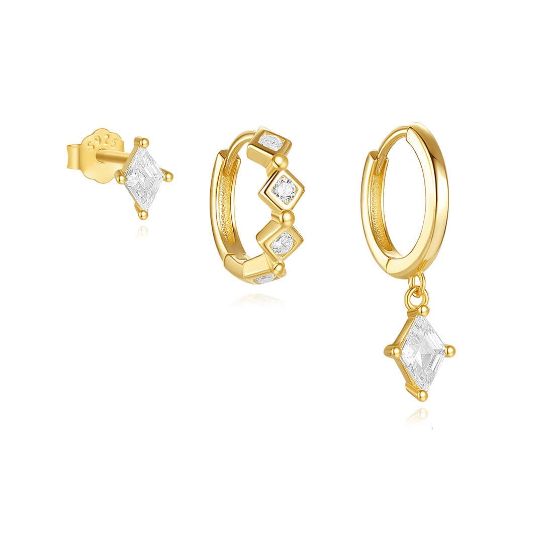 S925 Minimalist Zirconia Earrings Set