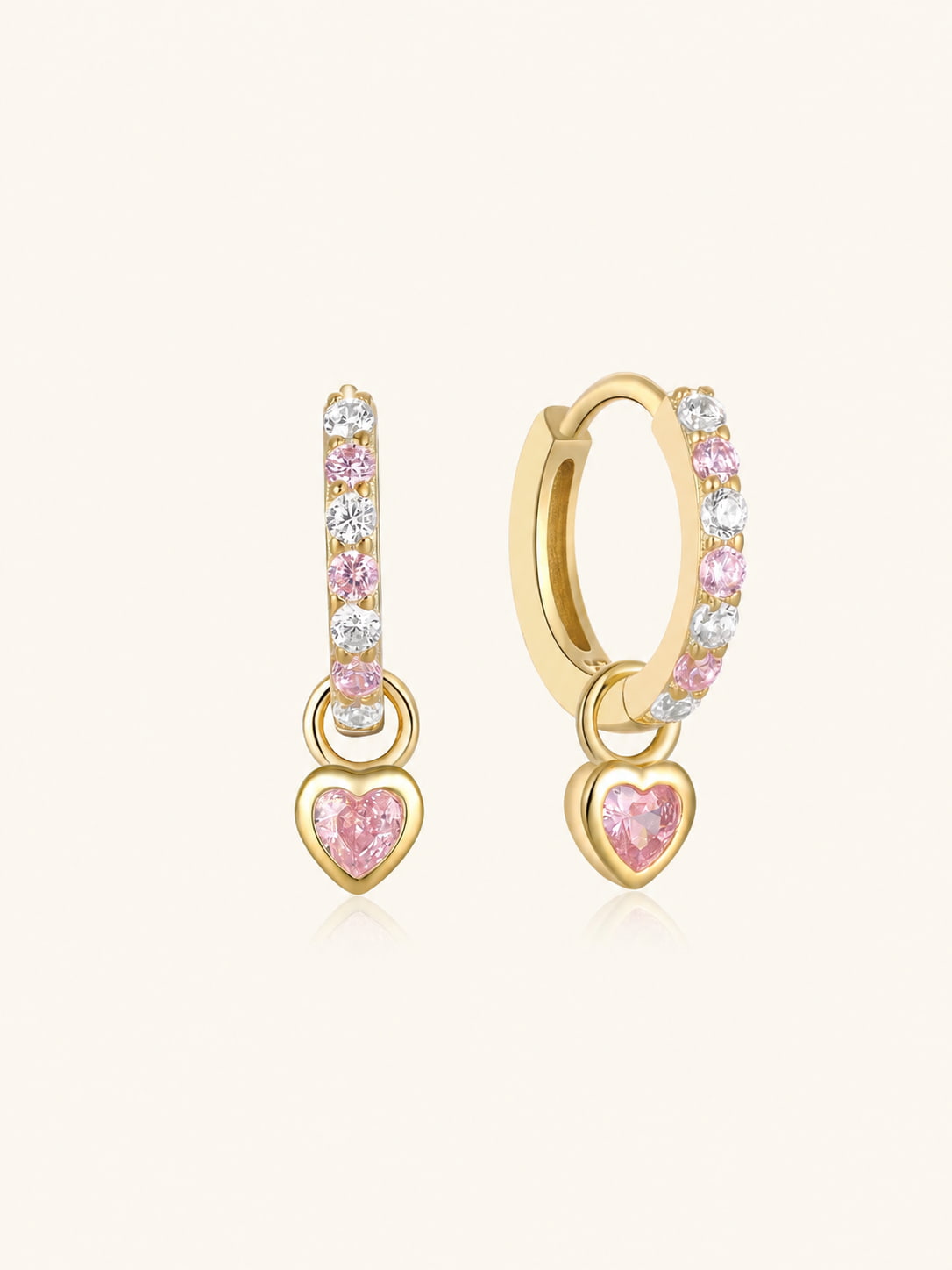 925 Romantic Heart-Shaped Zircon Pendant Earrings
