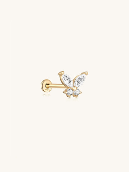 S925 Sterling Silver Butterfly Ear Piercing Stud