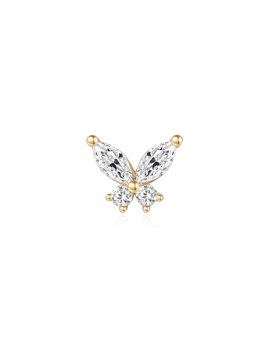 S925 Sterling Silver Butterfly Ear Piercing Stud
