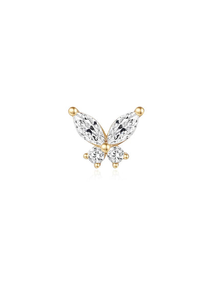 S925 Sterling Silver Butterfly Ear Piercing Stud