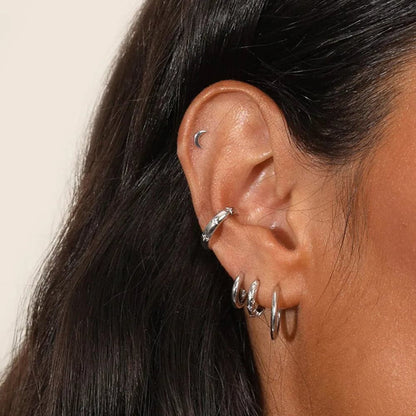 S925 Sterling Silver Celestial Star Huggie Earrings