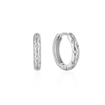 S925 Sterling Silver Celestial Star Huggie Earrings