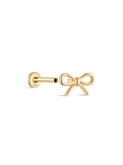 S925 Sterling Silver Everyday Bow Ear Piercing Stud
