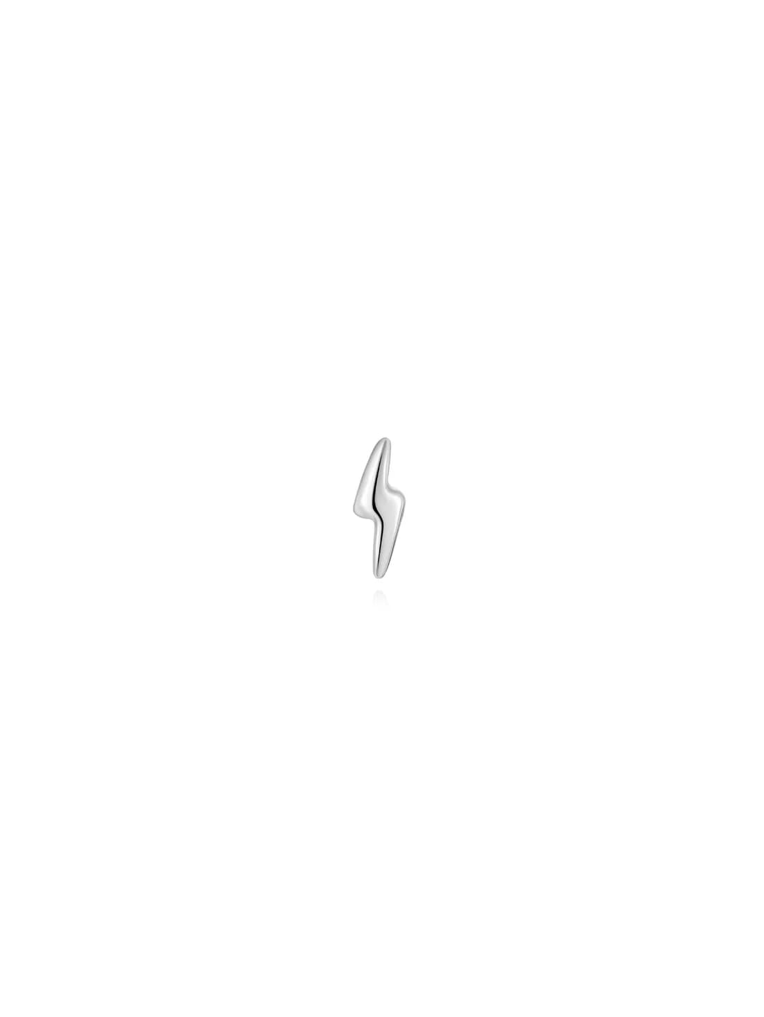 S925 Sterling Silver Glossy Lightning Simplicity Ear Piercing Stud
