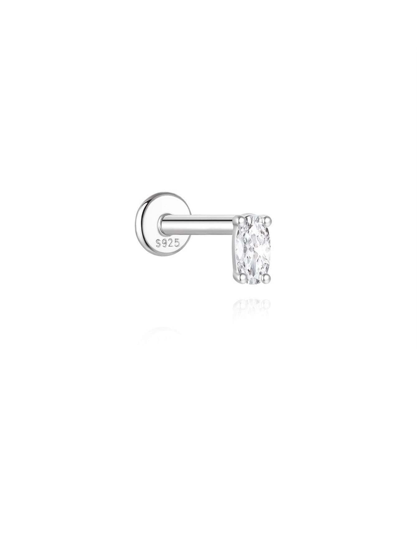 S925 Sterling Silver Heart Water Drop Piercing Studs