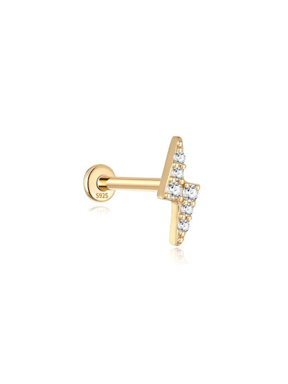 S925 Sterling Silver Lightning Zircon Ear Piercing Stud