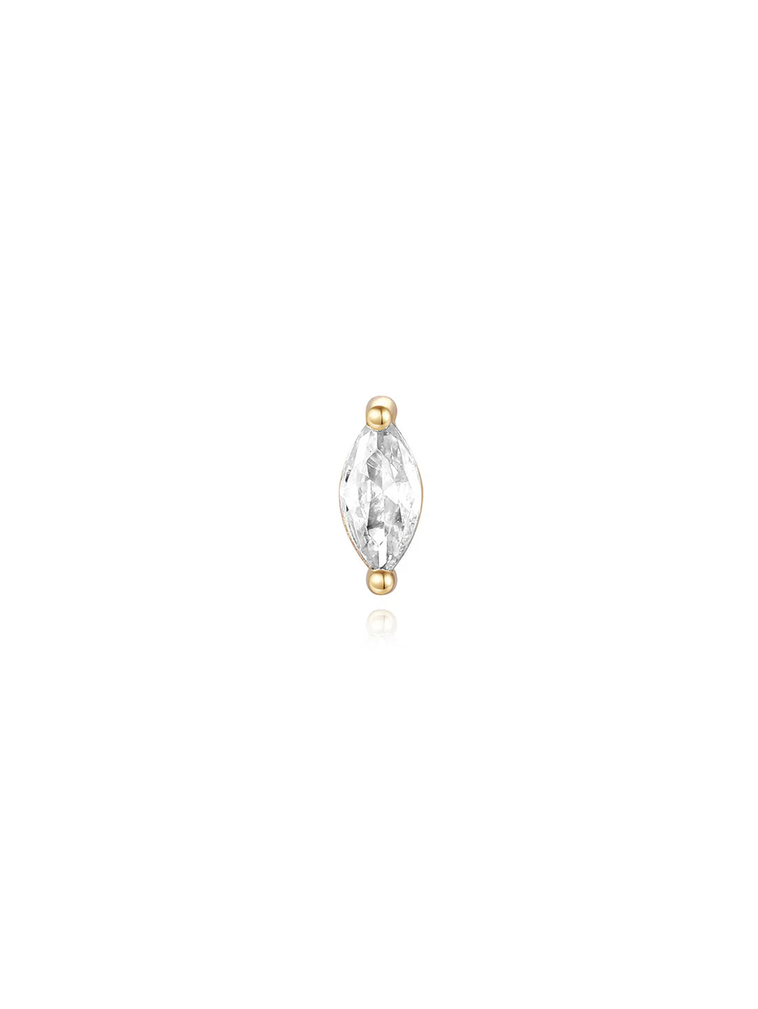S925 Sterling Silver Marquise Zircon Thread Ear Piercing Stud