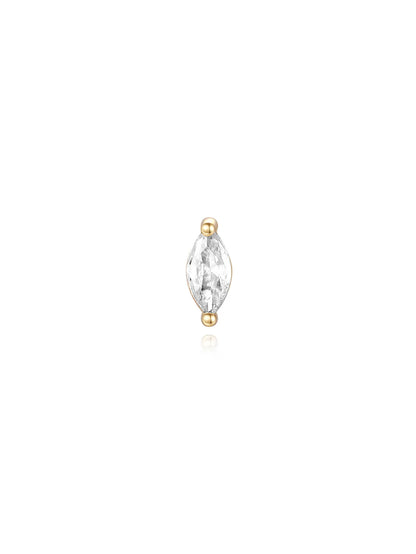 S925 Sterling Silver Marquise Zircon Thread Ear Piercing Stud
