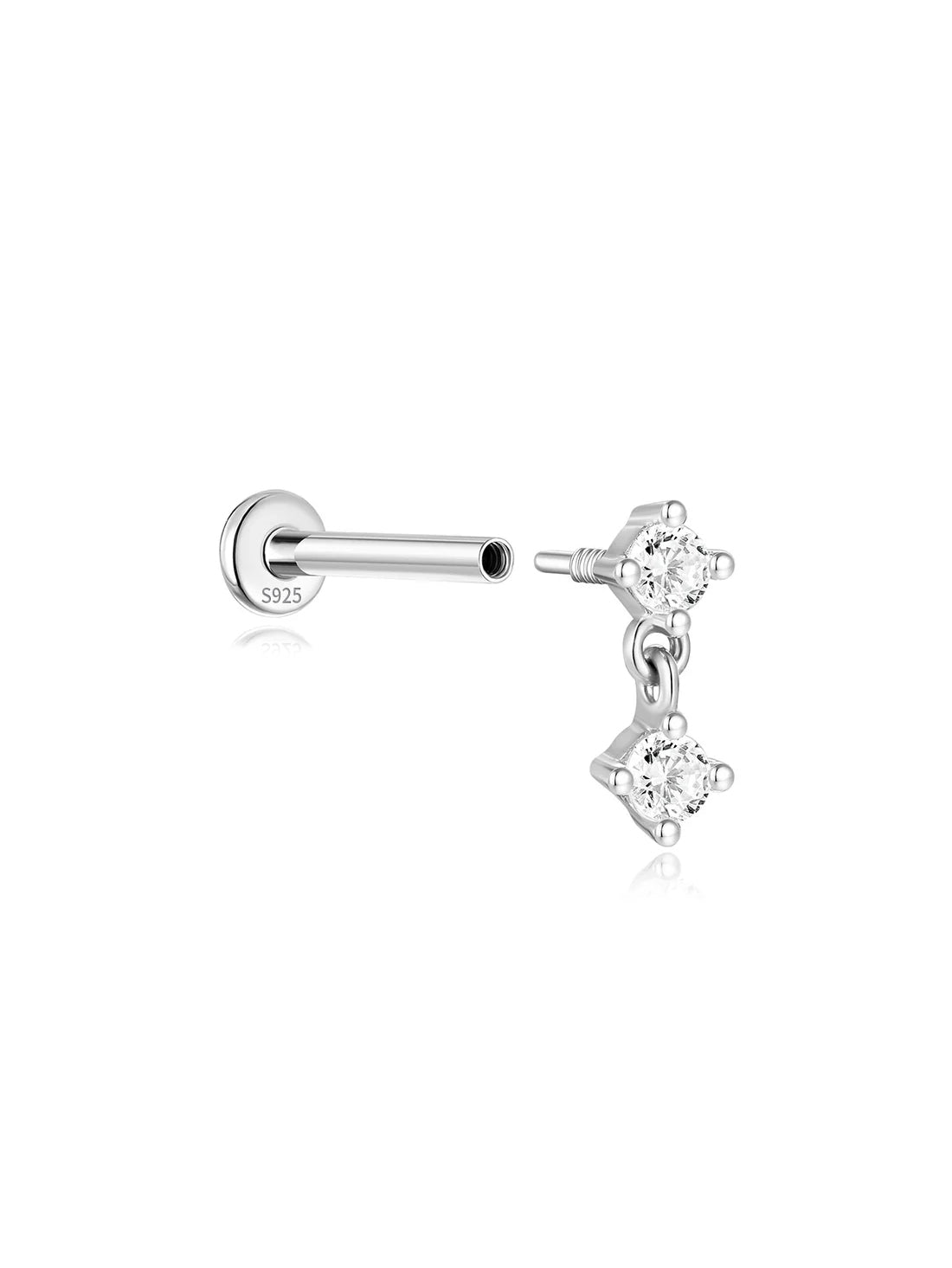 S925 Sterling Silver Mini Pendant Ear Piercing Stud