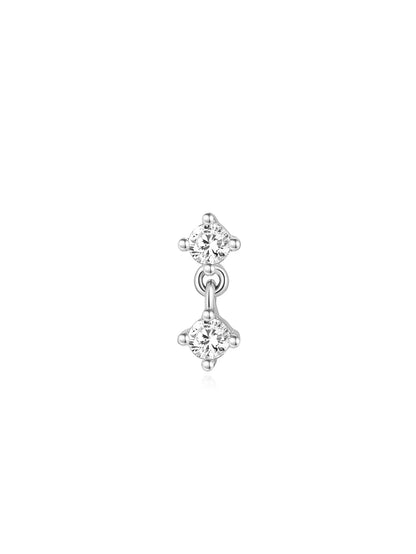 S925 Sterling Silver Mini Pendant Ear Piercing Stud