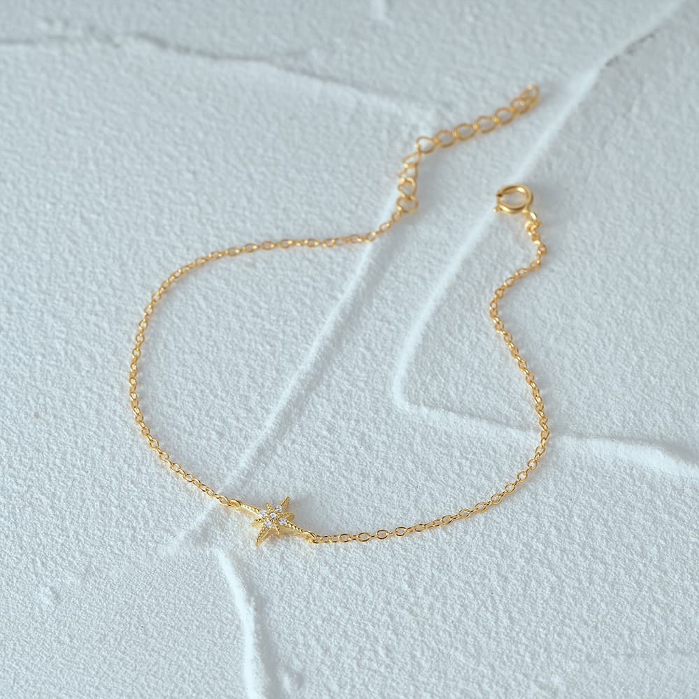 S925 Sterling Silver Octagonal Star Cubic Zirconia Bracelet