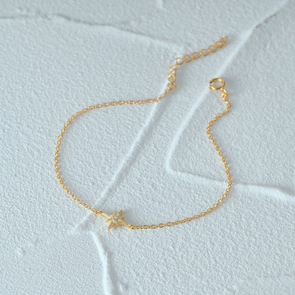 S925 Sterling Silver Octagonal Star Cubic Zirconia Bracelet