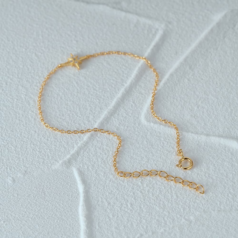 S925 Sterling Silver Octagonal Star Cubic Zirconia Bracelet