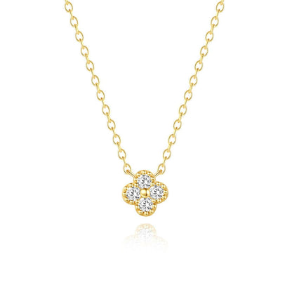 S925 Sterling Silver Petal Cubic Zirconia Necklace
