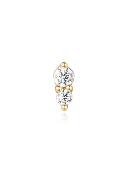 S925 Sterling Silver Sparkling Splicing Ear Piercing Stud