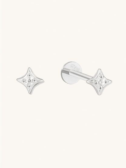 S925 Sterling Silver Star FlatBack Stud