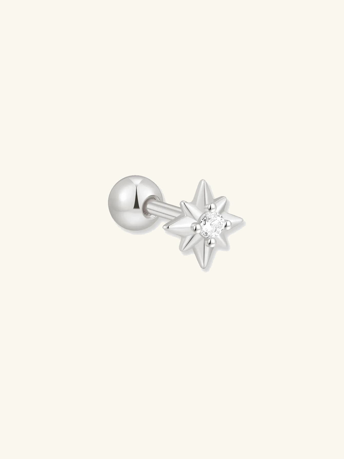 S925 Sterling Silver Starburst Huggie Hoops Earrings Set