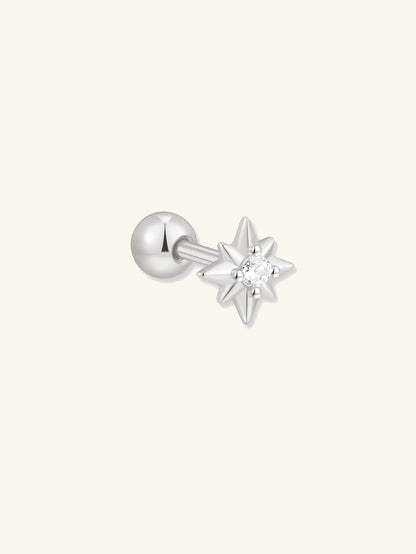 S925 Sterling Silver Starburst Huggie Hoops Earrings Set