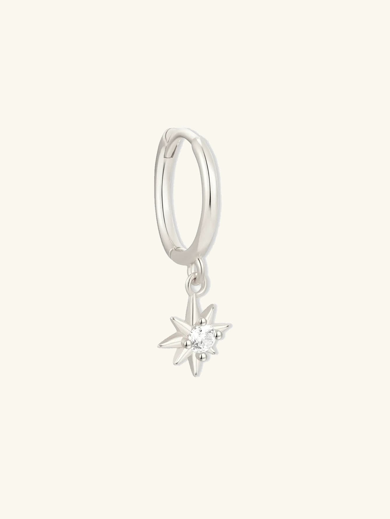 S925 Sterling Silver Starburst Huggie Hoops Earrings Set