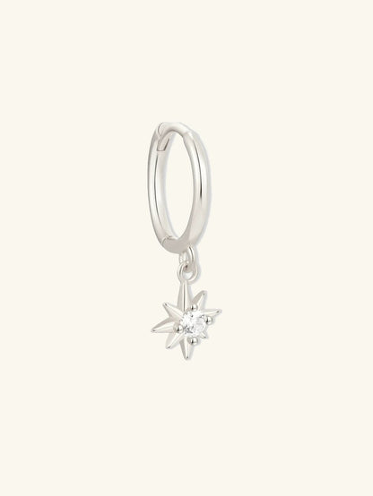 S925 Sterling Silver Starburst Huggie Hoops Earrings Set