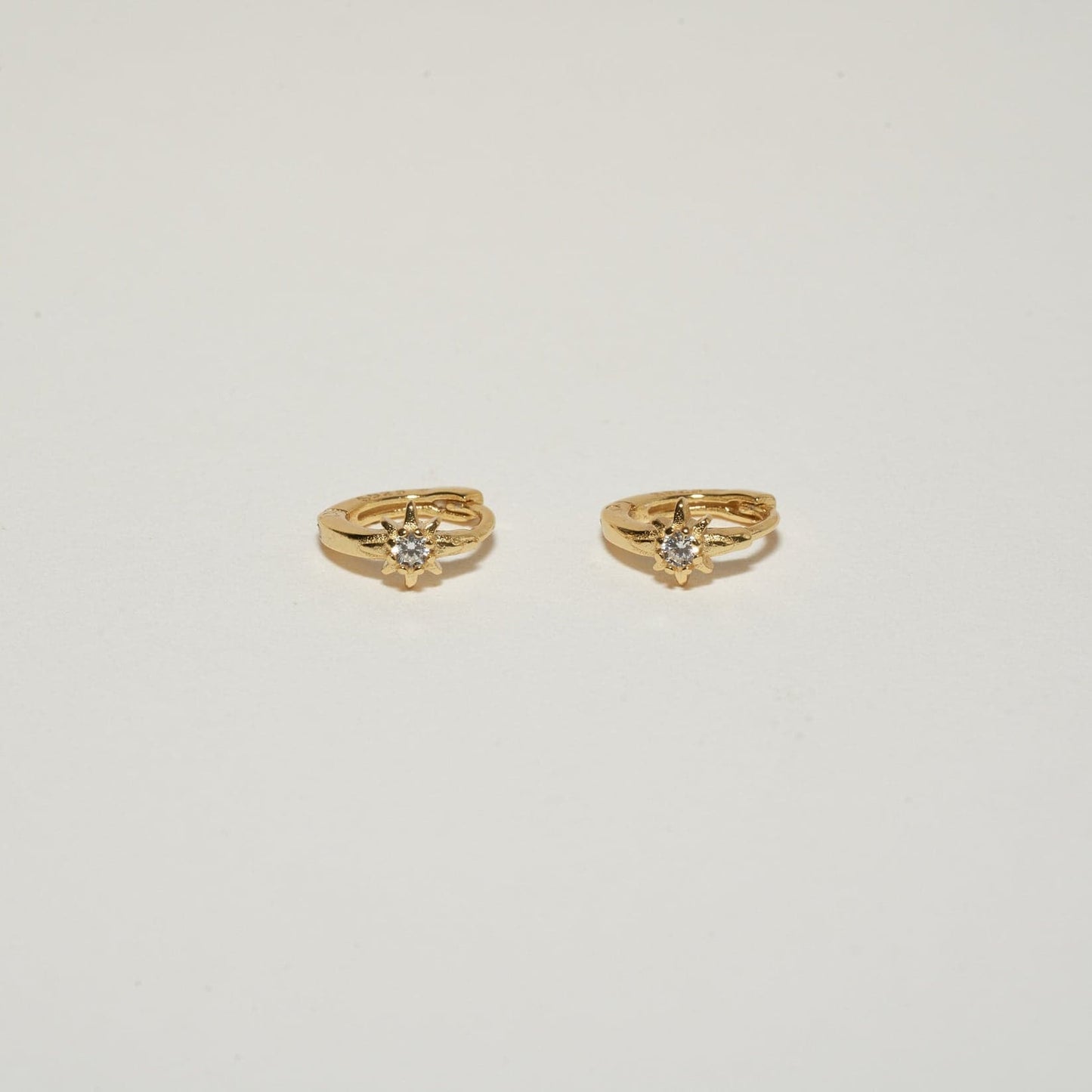 S925 Sterling Silver Starburst Huggie Hoops Earrings