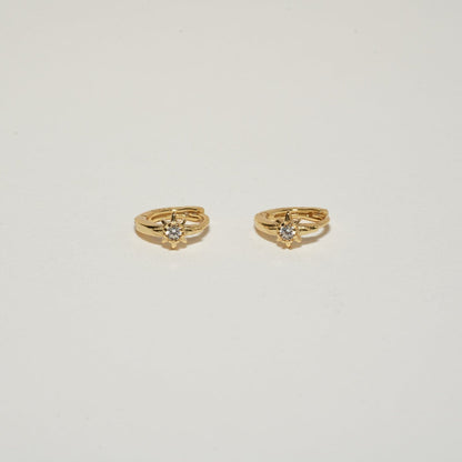 S925 Sterling Silver Starburst Huggie Hoops Earrings