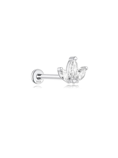 S925 Sterling Silver Trio Marquise Ear Piercing Stud