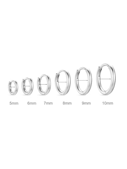 925 Sterling Silver Multi Size Hoop Huggie Earrings