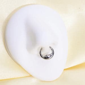 Titanium Sage Moon Daith Ring | Septum Clicker