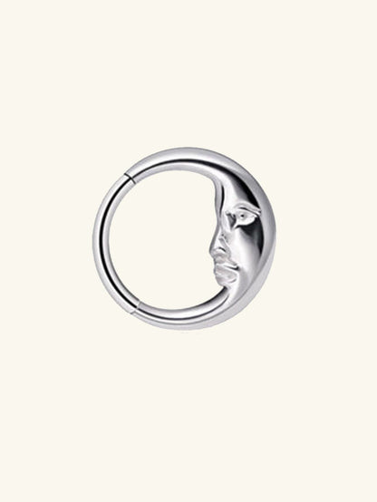 Titanium Sage Moon Daith Ring | Septum Clicker