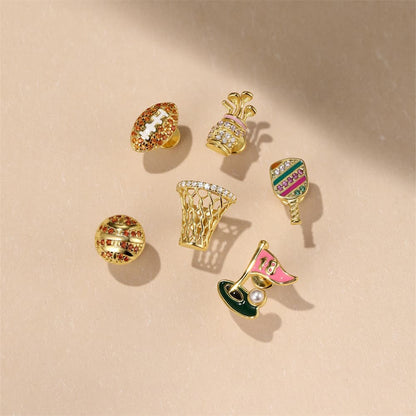 Trendy S925 Silver Sports Flat Back Piercing Earring