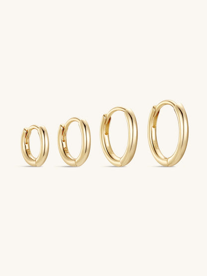 925 Sterling Silver Multi Size Hoop Huggie Earrings