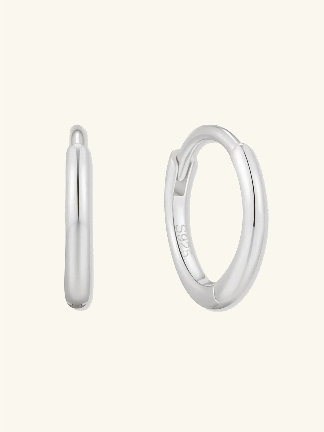 925 Sterling Silver Classic Thin multiple sizes Hoop Earrings