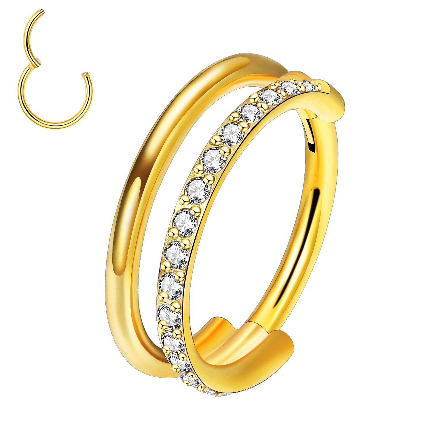 G23 Titanium Waterproof Minimalist Double Hoop Cartilage Hoop