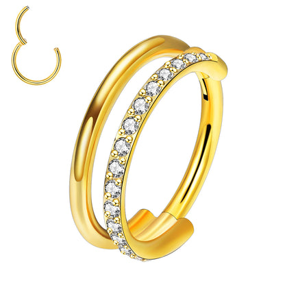 G23 Titanium Waterproof Minimalist Double Hoop Cartilage Hoop