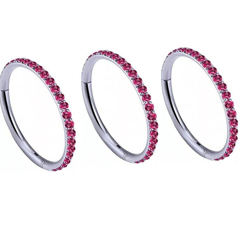 G23 Titanium Waterproof Garnet Red Zircon Cartilage Hoop