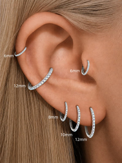 AB zirconia clicker hoop size guide for helix conch lobe tragus and cartilage piercings