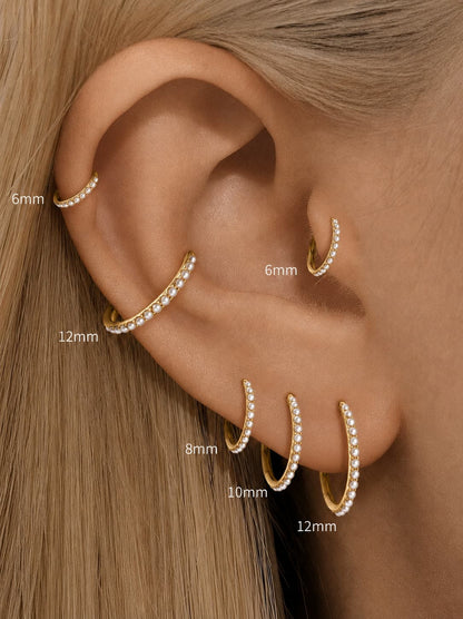 Freshwater pearl clicker hoop size guide for helix conch lobe tragus and cartilage piercings