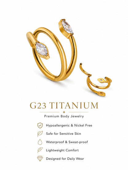 G23 titanium double clicker hoop with hypoallergenic jewelry benefits