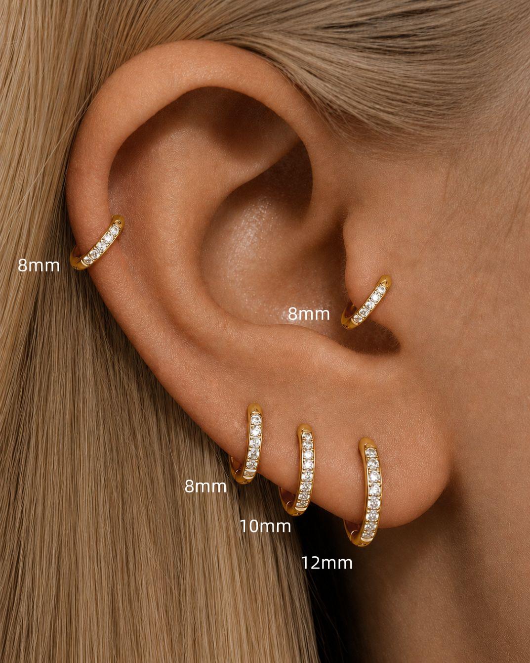 G23 Titanium Pavé CZ Clicker Hoop – 18G