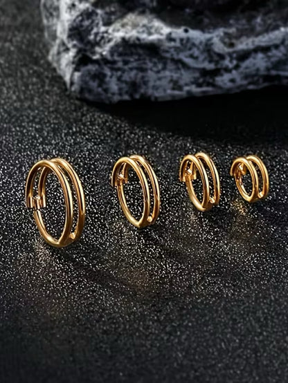 G23 titanium double hoop clicker ring size guide showing 16G and 6 8 10 12mm inner diameter