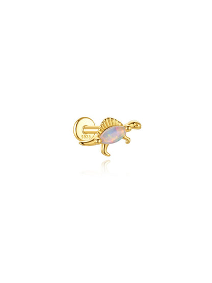 Opal Spinosaurus 925 sterling silver dinosaur flat back cartilage earring