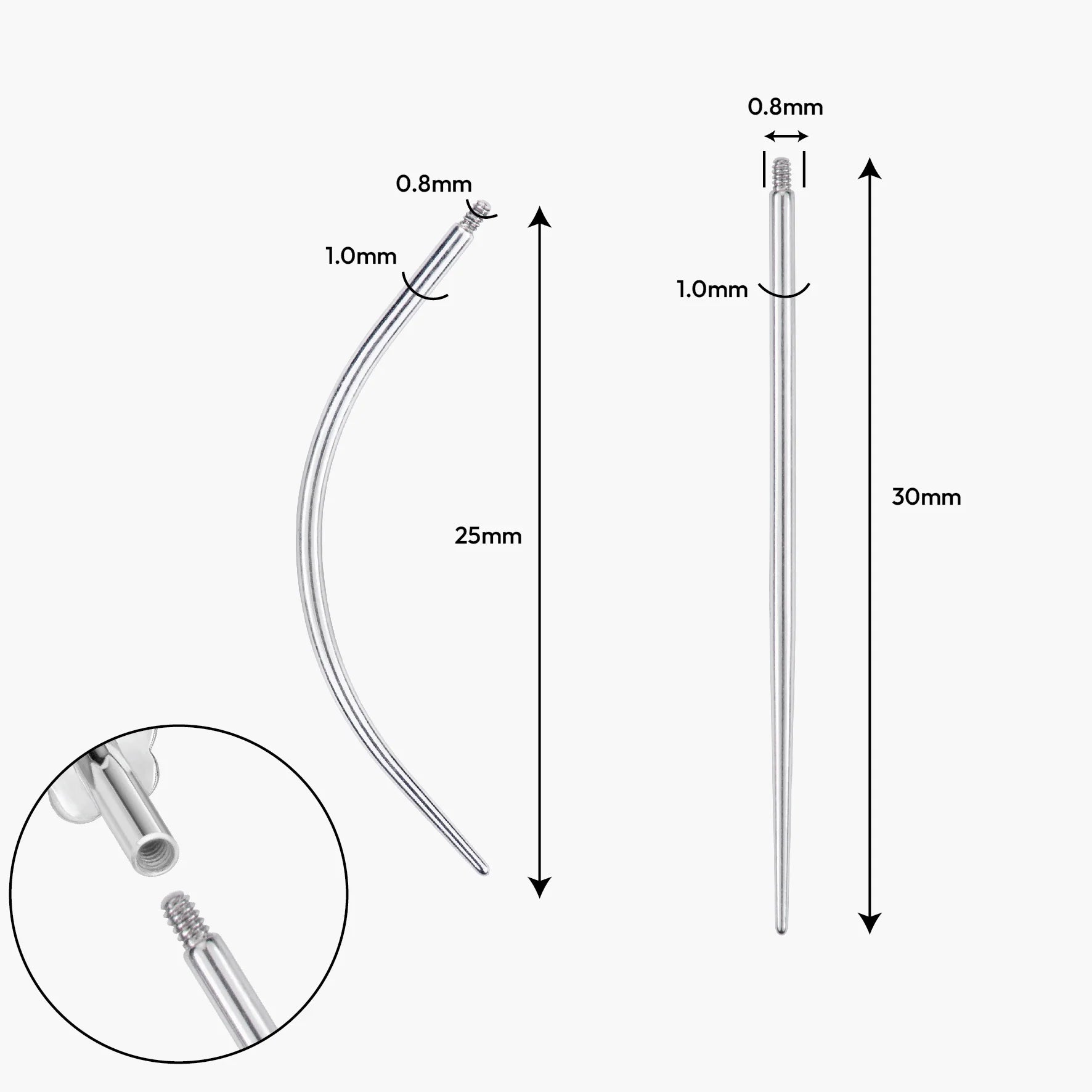 Titanium Piercing Insertion Tool Set