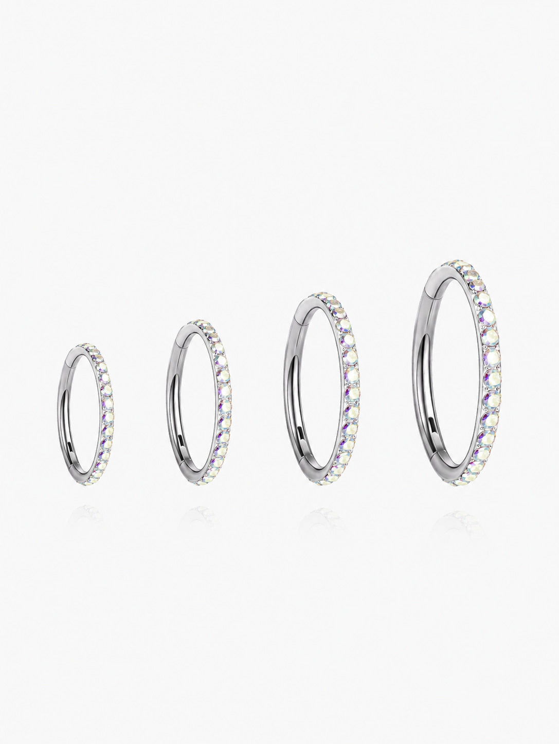 G23 Titanium AB Zirconia Clicker Hoop Ring