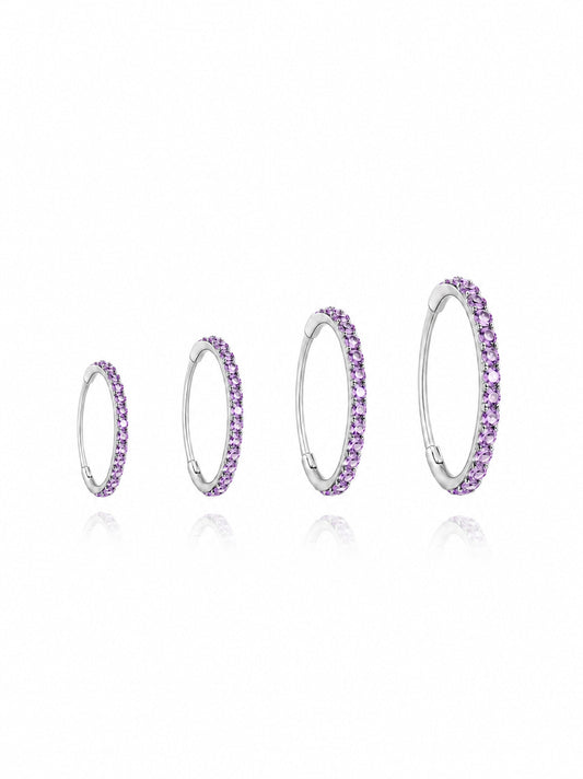 G23 Titanium Purple CZ Clicker Hoop Ring – 18G